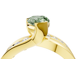Yellow gold Fancy Green Pear  Solitaire Channel-Set Split Shank Ring with Tension Prong Setting_7