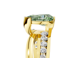 Yellow gold Fancy Green Pear  Solitaire Channel-Set Split Shank Ring with Tension Prong Setting_8