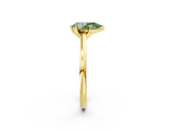 Yellow gold Fancy Green Pear  Solitaire Diamond Engagement Ring with Four-Prong Setting on a Classic Band_5