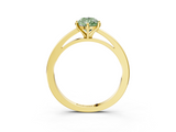 Yellow gold Fancy Green Pear  Solitaire Diamond Engagement Ring with Four-Prong Setting on a Classic Band_6