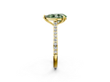 Yellow gold Fancy Green Pear  Solitaire Diamond Engagement Ring with Pave Band and Six-Prong Setting_21