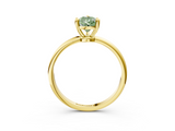 Yellow gold Fancy Green Pear  Solitaire Diamond Ring with 4-Prong Setting on a Classic Band_6