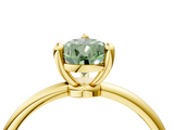 Yellow gold Fancy Green Pear  Solitaire Diamond Ring with 4-Prong Setting on a Classic Band_7