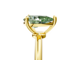 Yellow gold Fancy Green Pear  Solitaire Diamond Ring with 4-Prong Setting on a Classic Band_8