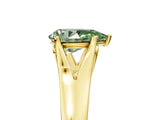 Yellow gold Fancy Green Pear  Solitaire Diamond Ring with Cathedral Band and Four-Prong Setting_71