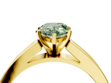 Yellow gold Fancy Green Pear  Solitaire Diamond Ring with Channel-Set Band and Four-Prong Setting_7