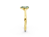 Yellow gold Fancy Green Pear  Solitaire Diamond Ring with Four-Prong Setting and Classic Band_5