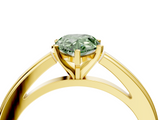 Yellow gold Fancy Green Pear  Solitaire Diamond Ring with Four-Prong Setting and Classic Band_7