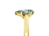 Yellow gold Fancy Green Pear  Solitaire Diamond Ring with Four-Prong Setting and Classic Band_8