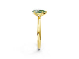 Yellow gold Fancy Green Pear  Solitaire Diamond Ring with Four-Prong Setting on a Plain Band_22