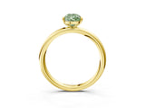 Yellow gold Fancy Green Pear  Solitaire Diamond Ring with Four-Prong Setting on a Plain Band_23
