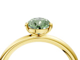 Yellow gold Fancy Green Pear  Solitaire Diamond Ring with Four-Prong Setting on a Plain Band_24
