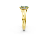 Yellow gold Fancy Green Pear  Solitaire Diamond Ring with Pave Band and Six-Prong Setting_33