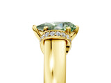 Yellow gold Fancy Green Pear  Solitaire Diamond Ring with Pave Band and Six-Prong Setting_36