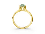 Yellow gold Fancy Green Pear  Solitaire Diamond Ring with Six-Prong Cathedral Setting_35