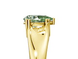 Yellow gold Fancy Green Pear  Solitaire Diamond Ring with Six-Prong Cathedral Setting_37