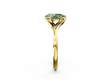 Yellow gold Fancy Green Pear  Solitaire Diamond Ring with Six-Prong Setting and Tapered Band_19