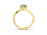 Yellow gold Fancy Green Pear  Solitaire Diamond Ring with Six-Prong Setting and Tapered Band_20