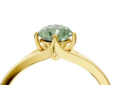 Yellow gold Fancy Green Pear  Solitaire Diamond Ring with Six-Prong Setting and Tapered Band_21