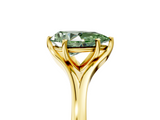 Yellow gold Fancy Green Pear  Solitaire Diamond Ring with Six-Prong Setting and Tapered Band_22