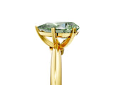 Yellow gold Fancy Green Pear  Solitaire Diamond Ring with Six-Prong Setting on a Classic Band 5