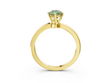 Yellow gold Fancy Green Pear  Solitaire Diamond Ring with Six-Prong Setting on a Classic Band_6