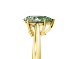 Yellow gold Fancy Green Pear  Solitaire Diamond Ring with Split Shank and Four-Prong Setting_17