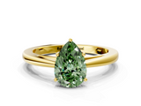 Yellow gold Fancy Green Pear  Solitaire Diamond Ring with Split Shank and Four-Prong Setting_20