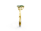 Yellow gold Fancy Green Pear  Solitaire Diamond Ring with Split Shank and Four-Prong Setting_22