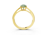 Yellow gold Fancy Green Pear  Solitaire Diamond Ring with Split Shank and Four-Prong Setting_23