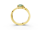 Yellow gold Fancy Green Pear  Solitaire Diamond Ring with Split Shank and Prong Setting_43