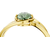 Yellow gold Fancy Green Pear  Solitaire Diamond Ring with Split Shank and Prong Setting_44