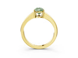 Yellow gold Fancy Green Pear  Solitaire Diamond Ring with Tapered Band and Four-Prong Setting_52