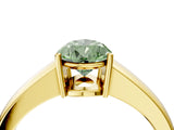 Yellow gold Fancy Green Pear  Solitaire Diamond Ring with Tapered Band and Four-Prong Setting_53