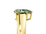 Yellow gold Fancy Green Pear  Solitaire Diamond Ring with Tapered Band and Four-Prong Setting_54