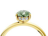 Yellow gold Fancy Green Pear  Solitaire Diamond Ring with a Classic Band and Four-Prong Setting 4