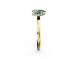 Yellow gold Fancy Green Pear  Solitaire Engagement Ring with Cathedral Band and Four-Prong Setting_22