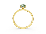 Yellow gold Fancy Green Pear  Solitaire Engagement Ring with Cathedral Band and Four-Prong Setting_23