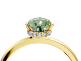 Yellow gold Fancy Green Pear  Solitaire Engagement Ring with Cathedral Band and Four-Prong Setting_24