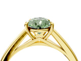 Yellow gold Fancy Green Pear  Solitaire Engagement Ring with Four-Prong Setting and Classic Band 4