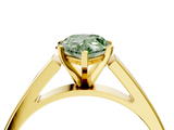 Yellow gold Fancy Green Pear  Solitaire Engagement Ring with Four-Prong Setting and Tapered Band_7