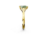 Yellow gold Fancy Green Pear  Solitaire Engagement Ring with Six-Prong Setting and Classic Band 2