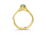Yellow gold Fancy Green Pear  Solitaire Engagement Ring with Six-Prong Setting and Classic Band 3