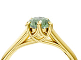 Yellow gold Fancy Green Pear  Solitaire Engagement Ring with Six-Prong Setting and Classic Band 4