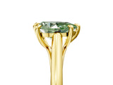 Yellow gold Fancy Green Pear  Solitaire Engagement Ring with Six-Prong Setting and Classic Band 5
