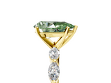 Yellow gold Fancy Green Pear  Solitaire Marquise Side Stone Prong Setting Ring_49