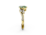 Yellow gold Fancy Green Pear  Solitaire Marquise Twist Band with Six-Prong Setting_83
