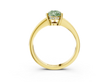 Yellow gold Fancy Green Pear  Solitaire Pavé Band Prong Setting Ring_23