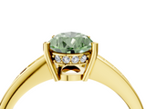 Yellow gold Fancy Green Pear  Solitaire Pavé Band Prong Setting Ring_24