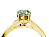 Yellow gold Fancy Green Pear  Solitaire Pavé Band with Four-Prong Setting_32